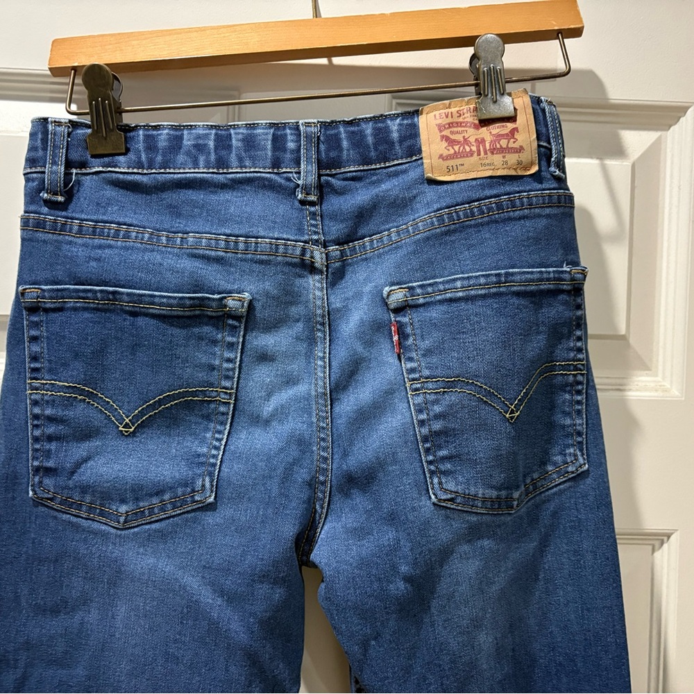 511 Levi’s Slim fit Blue Jeans size 16. 28x30 with inside tighten option - Picture 8 of 10